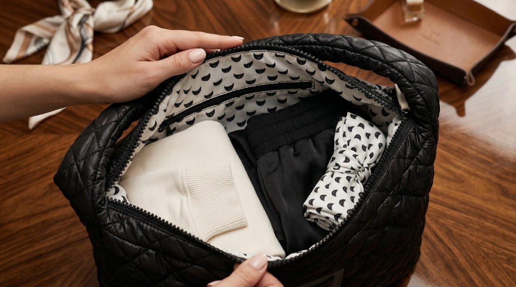 Weekend Bag — packed interior view.